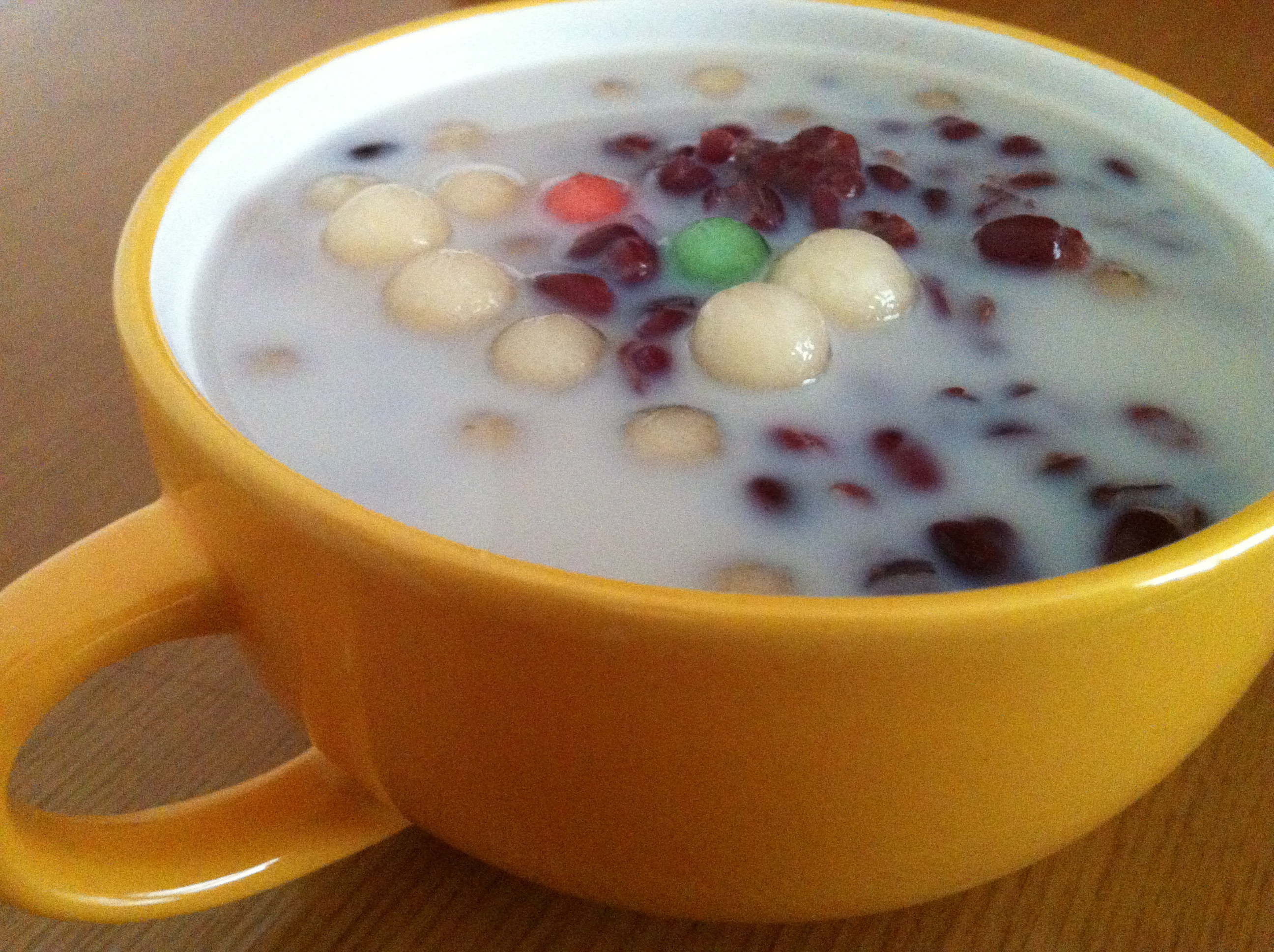 芒果圆子红豆沙