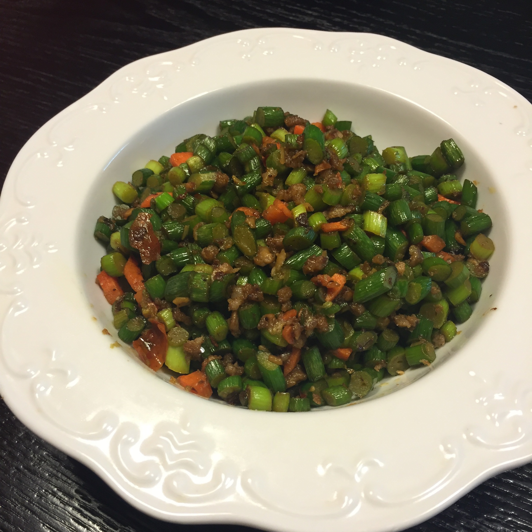 下饭菜～蒜苔肉末