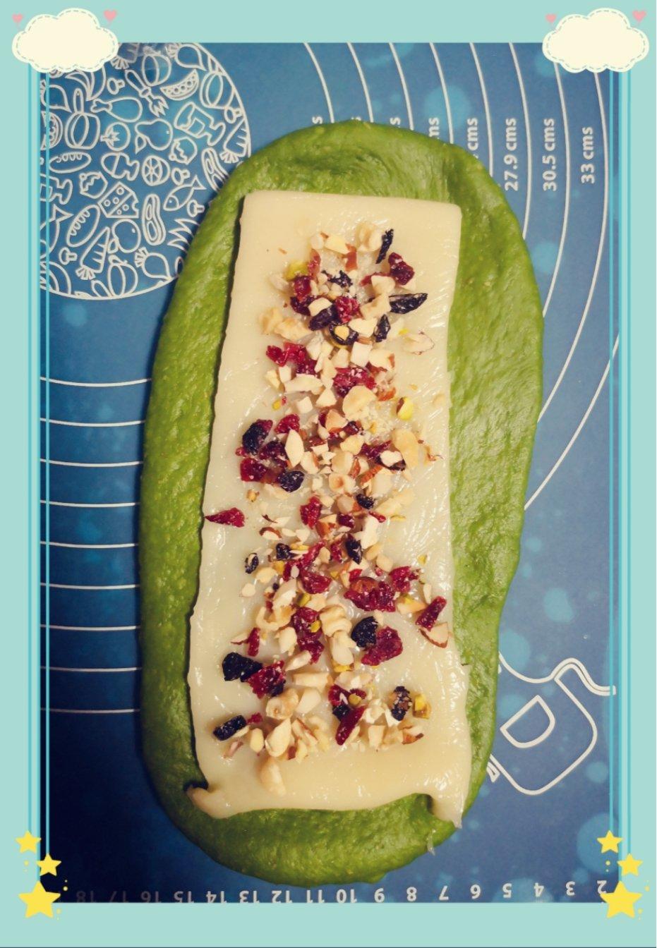 抹茶麻薯红豆软欧包