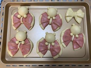火爆ins|一次发酵|超可爱的蝴蝶结小熊面包的做法 步骤12