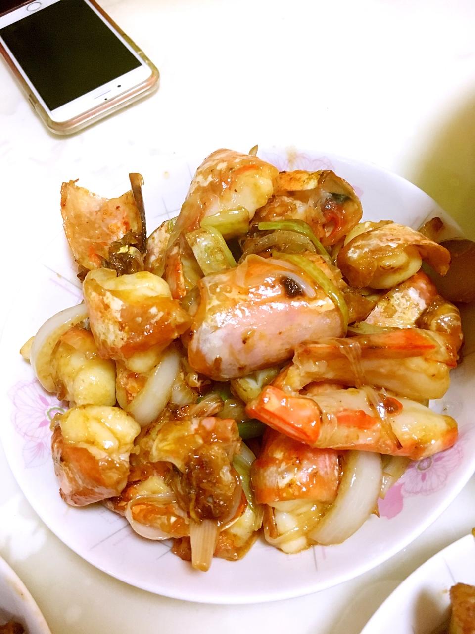 姜葱炒龙虾