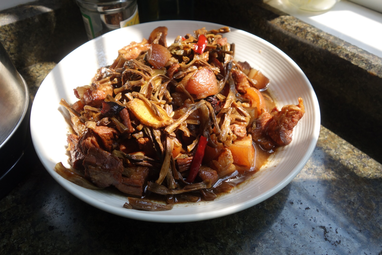 豆角干焖五花肉