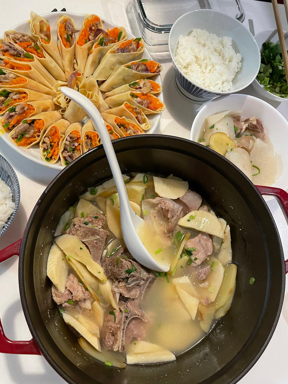 口蘑冬笋排骨汤