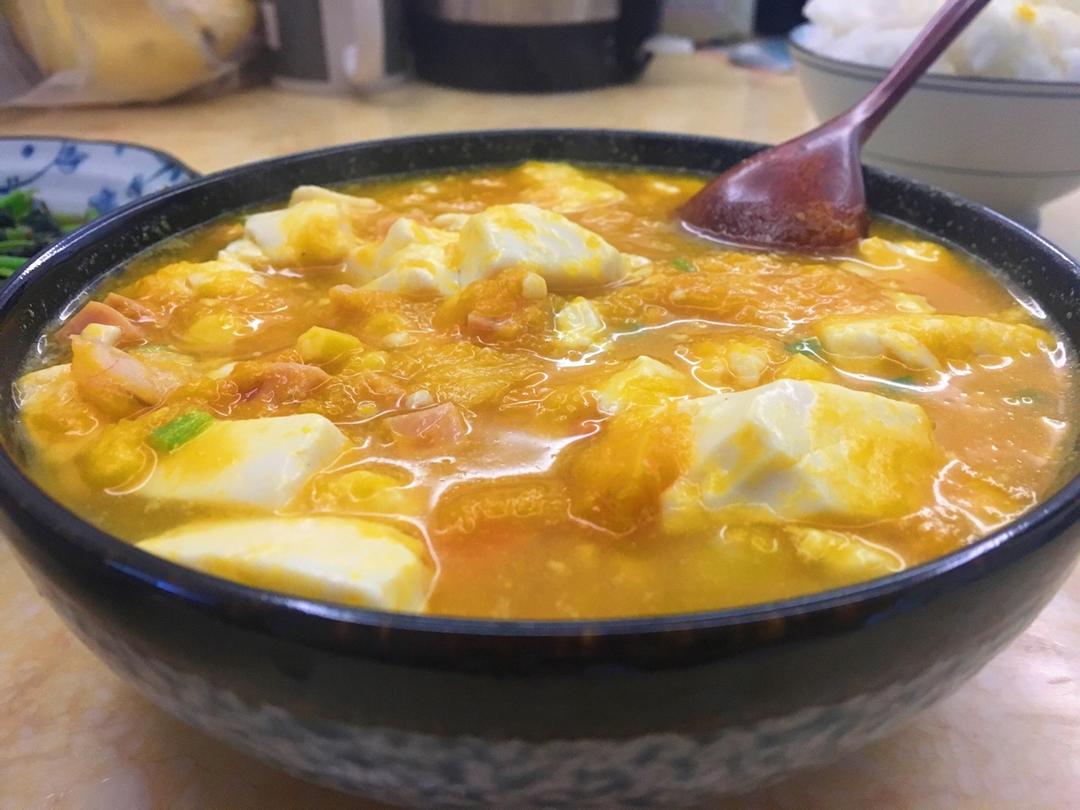 海鲜豆腐南瓜炖