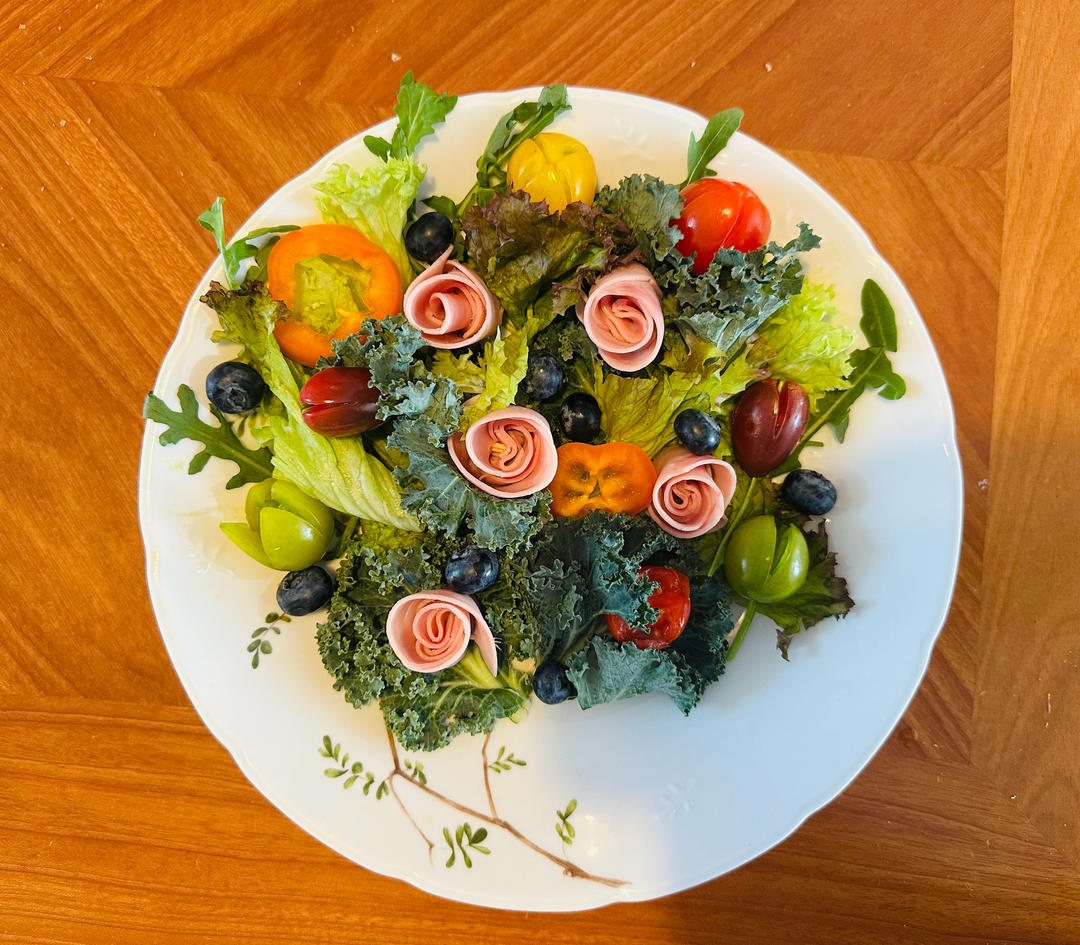 春日浪漫～花束沙拉·果蔬肉｜低卡低脂滋味足｜附4种花型做法