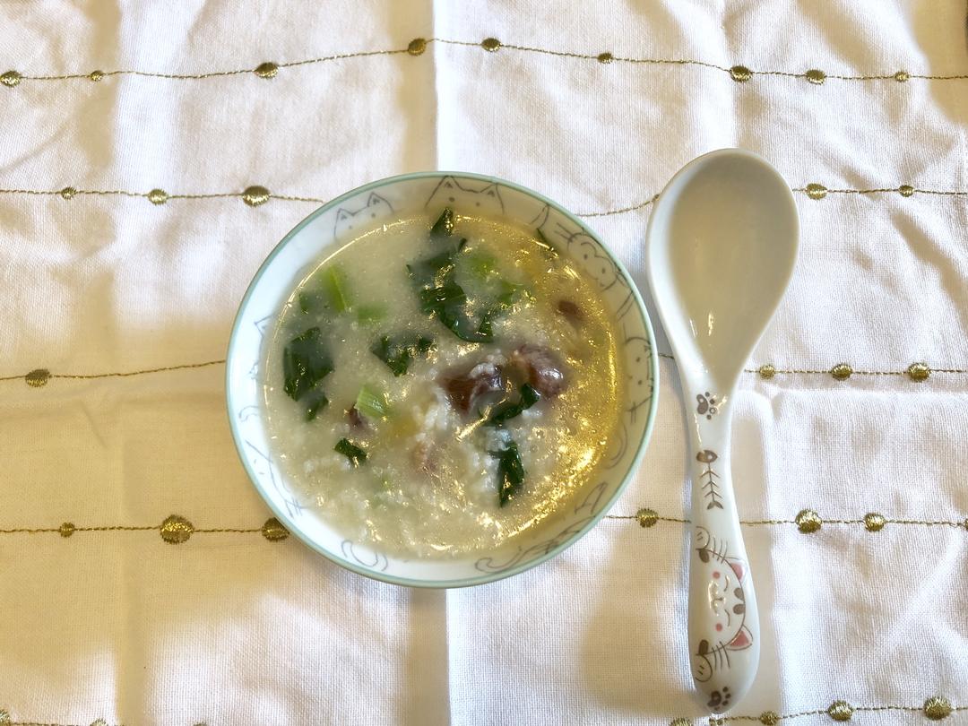 猪肝猪心青菜粥
