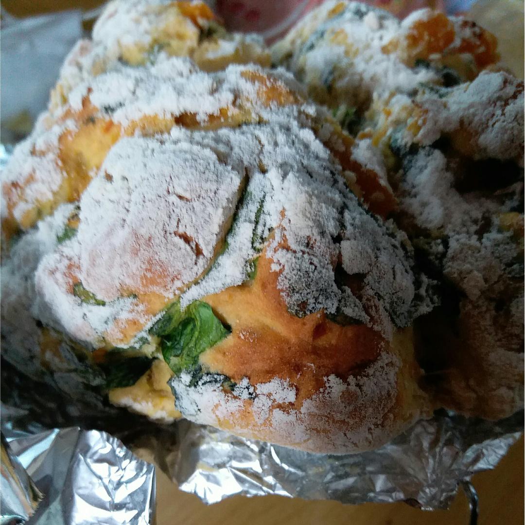 菠菜南瓜奶酪丹波面包丨健康·烘焙