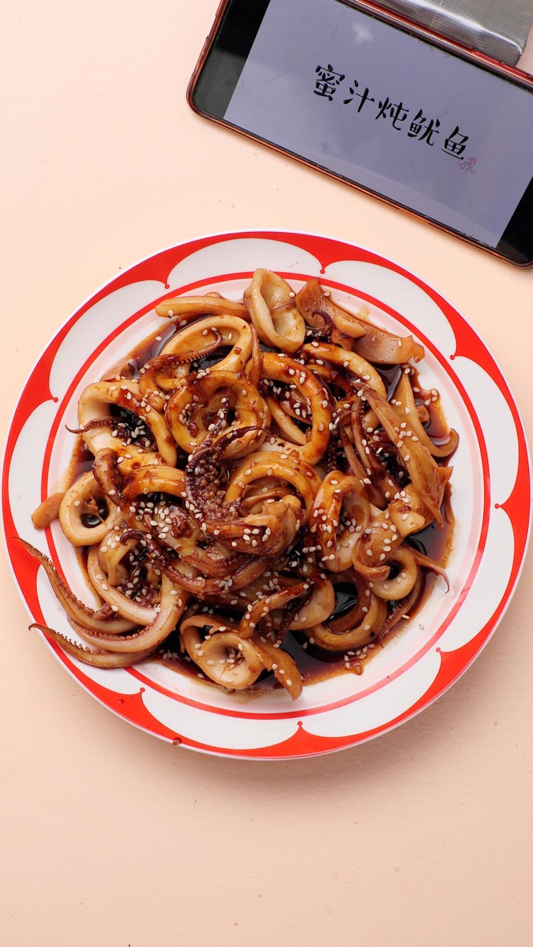 蜜汁鱿鱼的做法