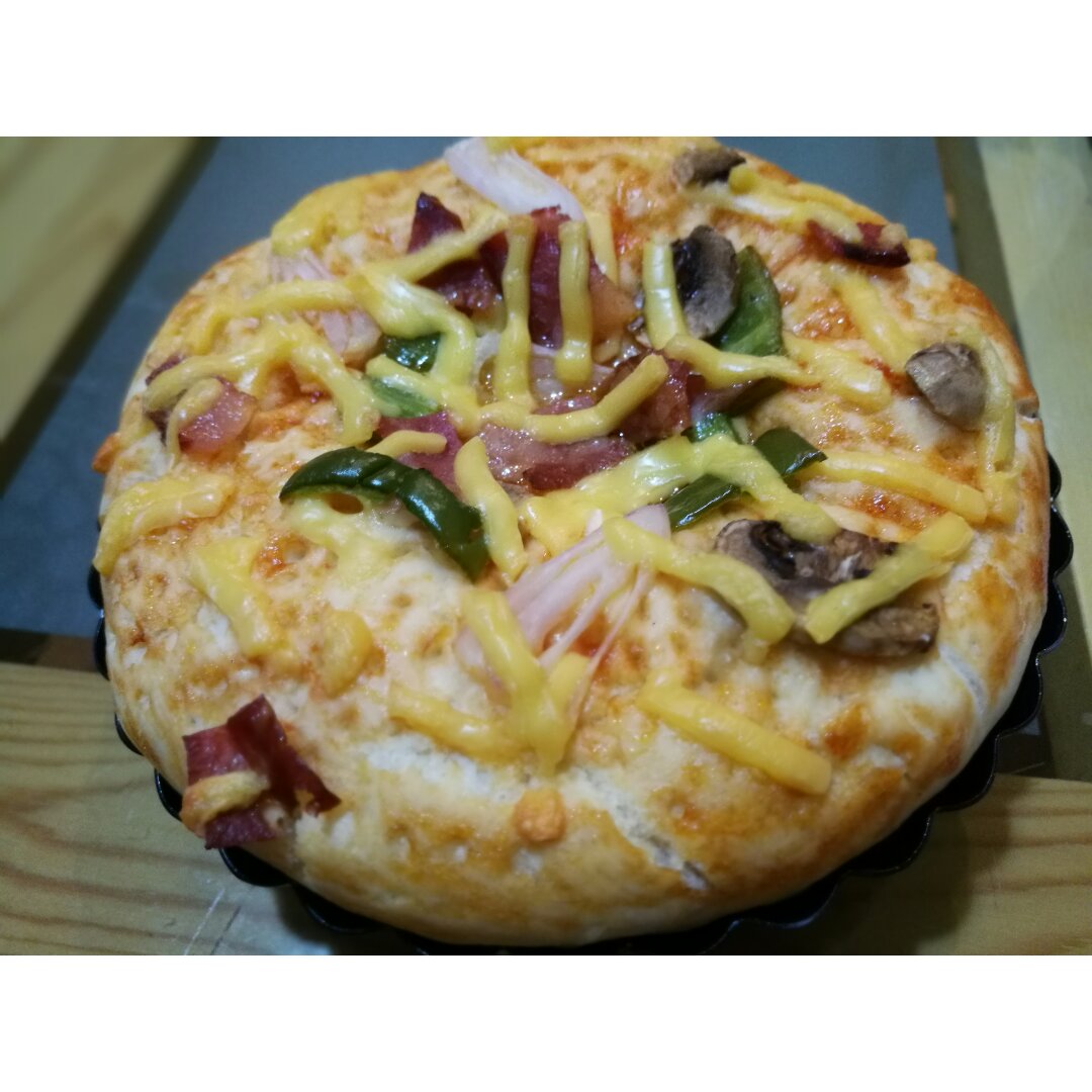 6寸培根虾仁披萨