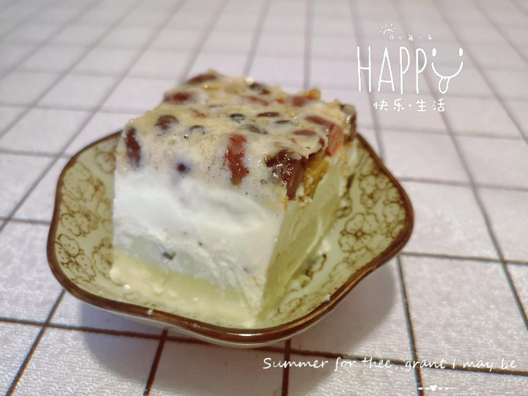 夏日必备甜品双色抹茶蜜豆奶冻