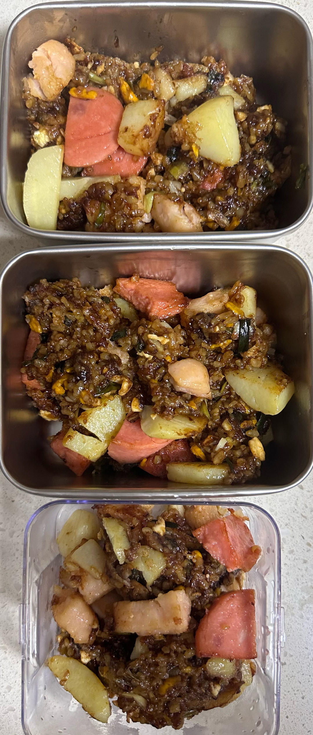 邻居抢着来我家吃土豆香肠炒饭，原来这么香！