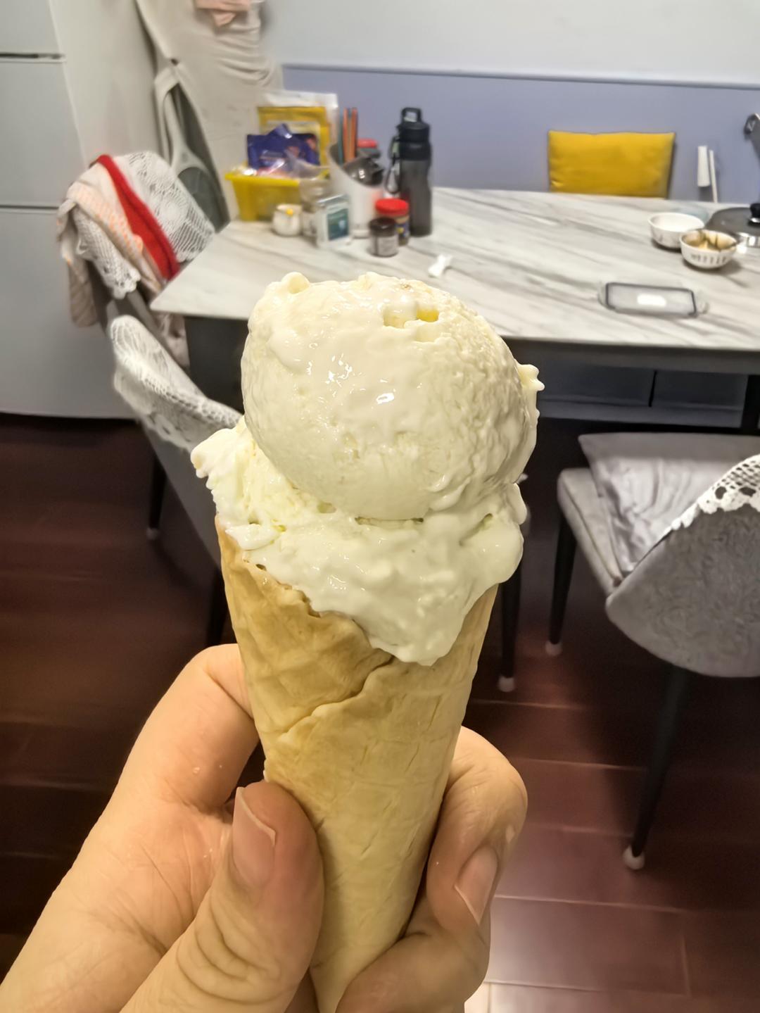 💯无冰渣‼️一次成功香浓丝滑的奶香小布丁雪糕‼️