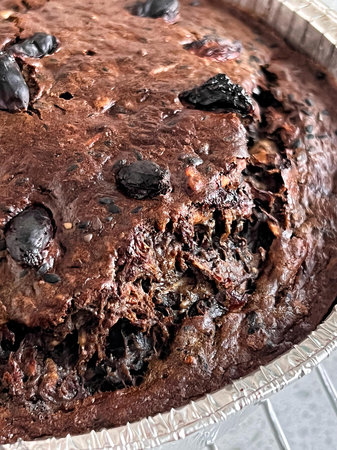 搅一搅就成功，空气炸锅版🧁香蕉燕麦黑芝麻坚果布朗尼🧁