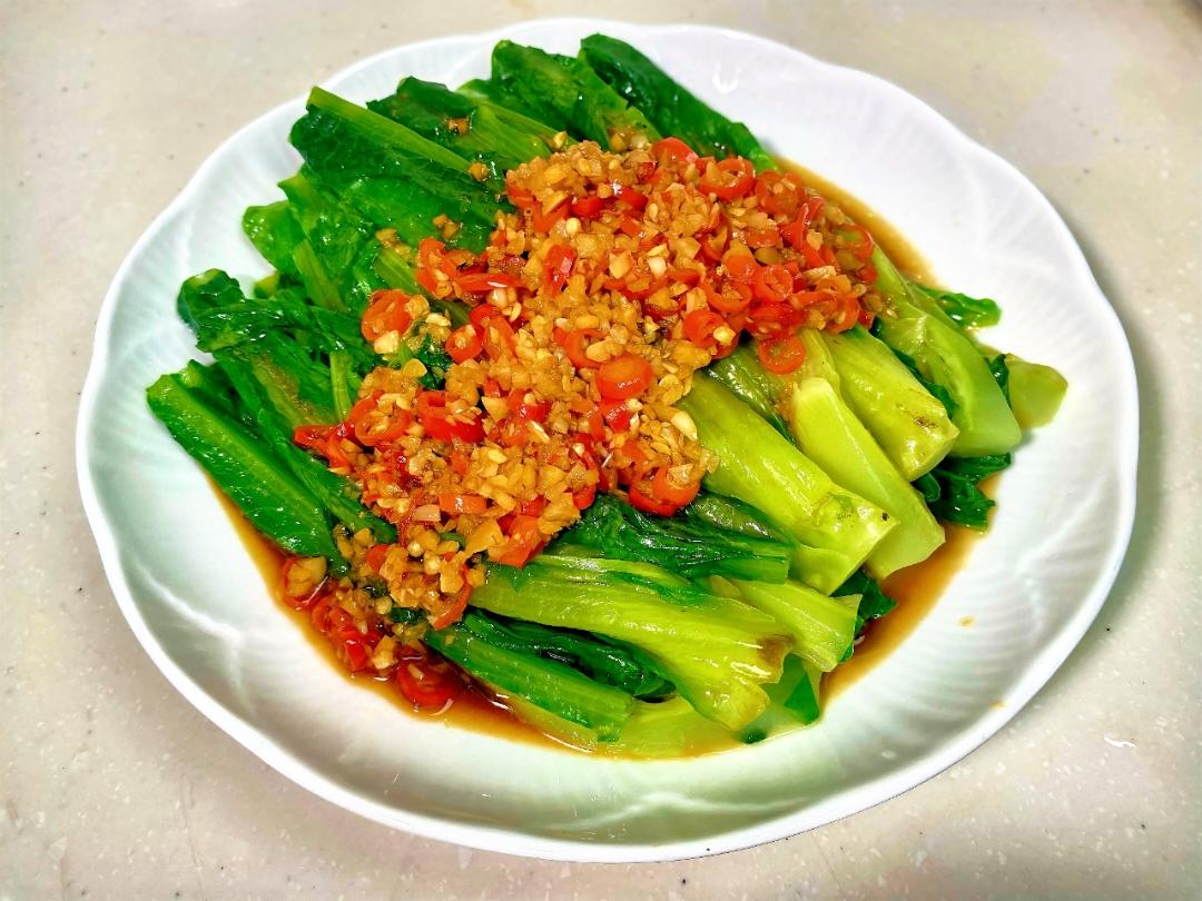 白灼油麦菜｜轻食素菜