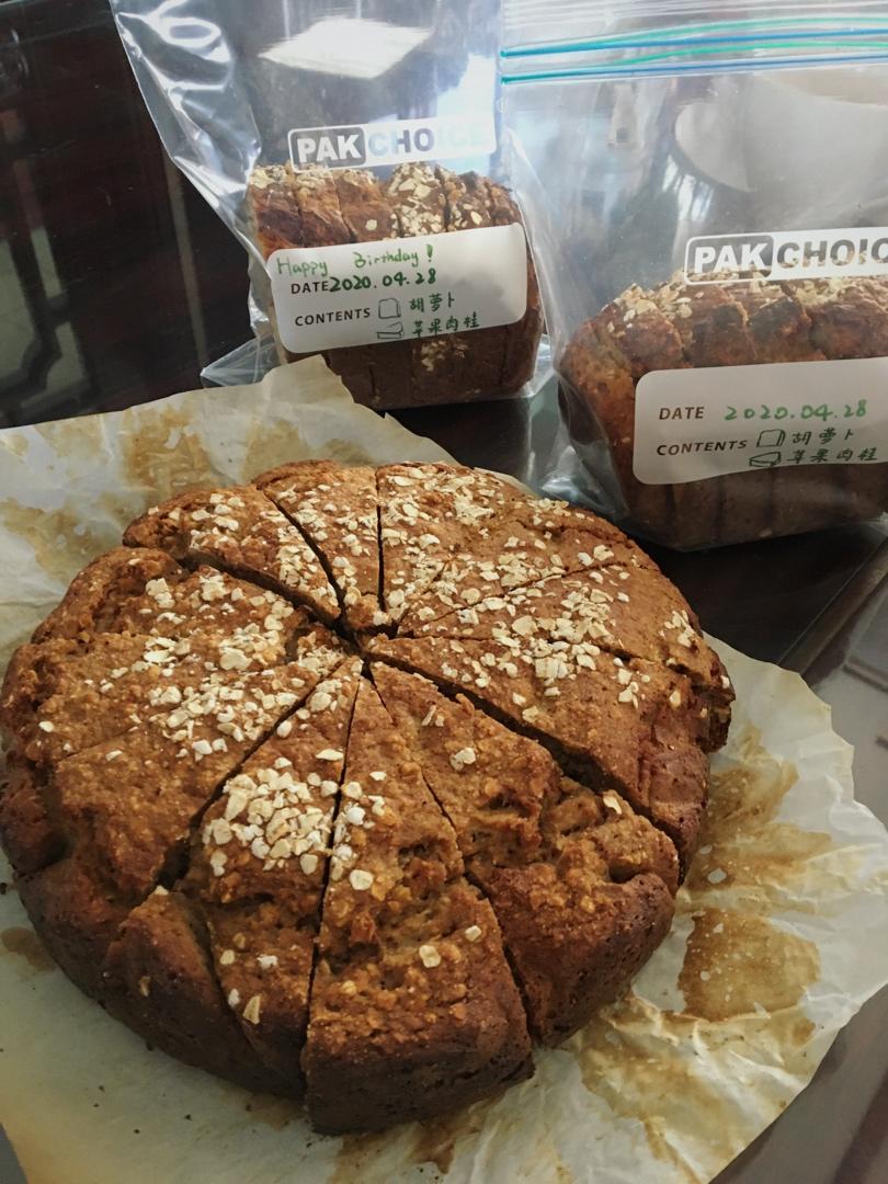 暖香燕麦苹果快手面包丨健康·烘焙