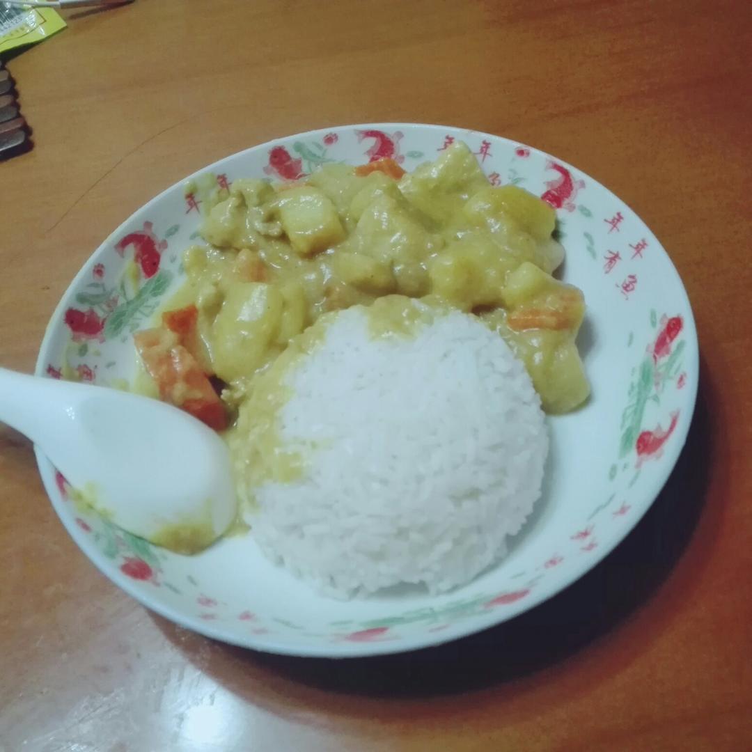 一个人的午餐--咖喱牛肉饭