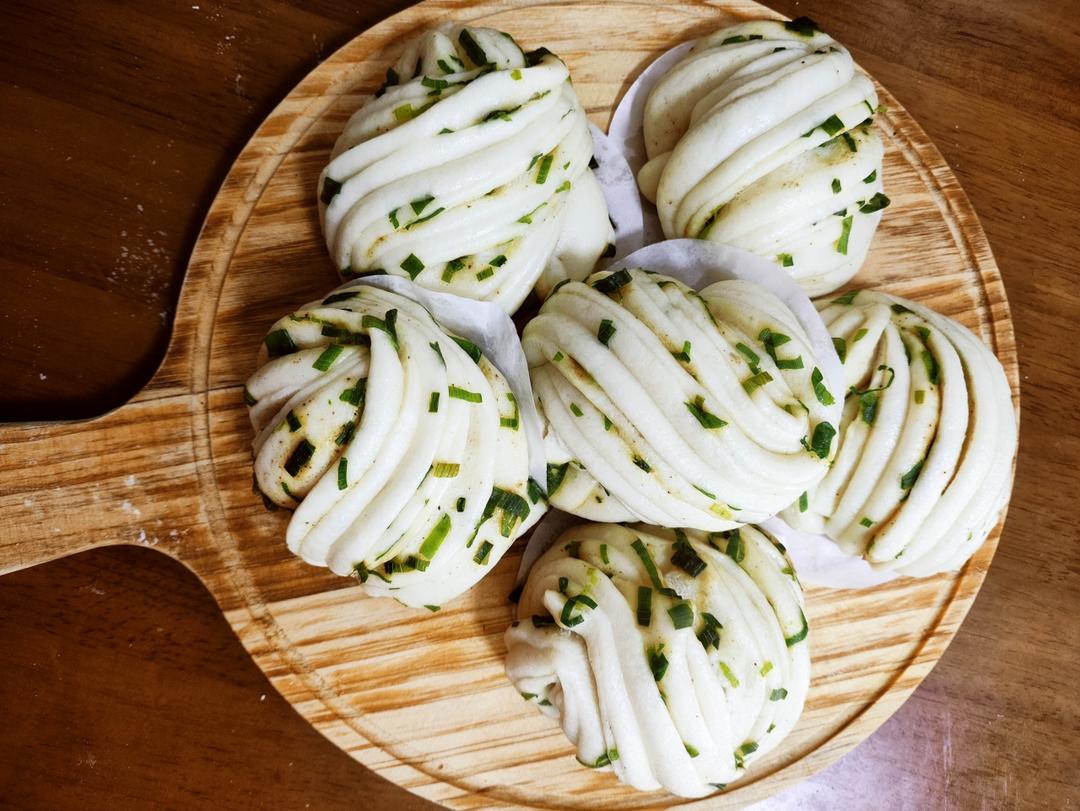 葱油花卷，一根筷子卷出漂亮的造型