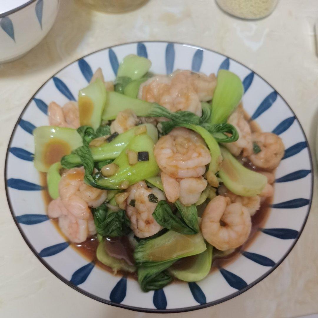 虾仁炒油菜