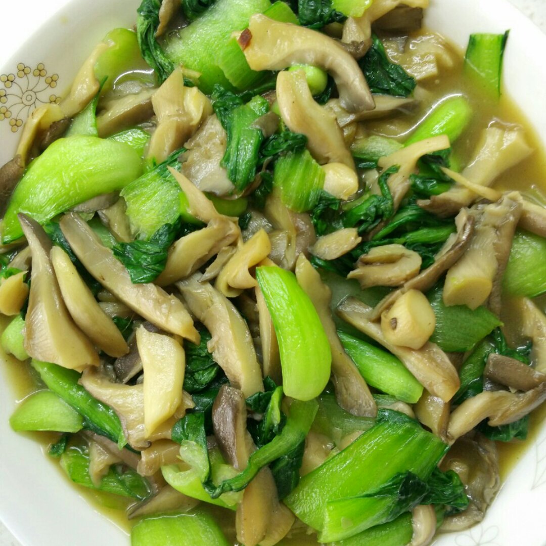 玉米-19做的油菜蘑菇