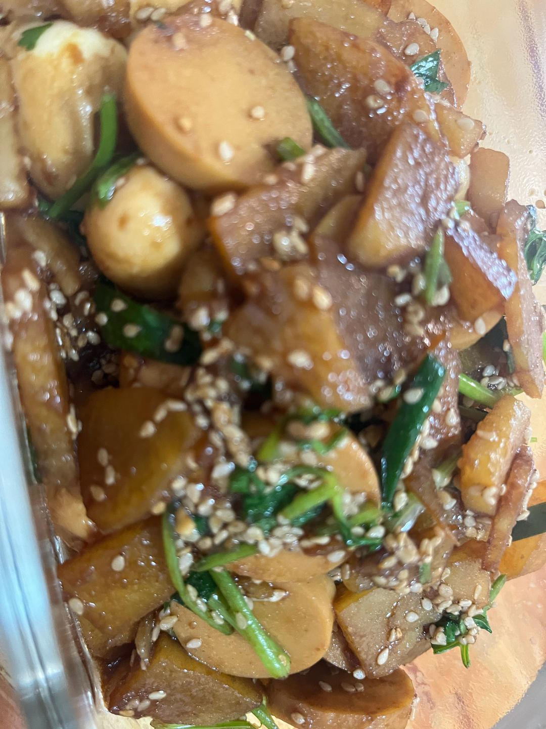 香辣过瘾的孜然土豆火腿，比路边摊还好吃