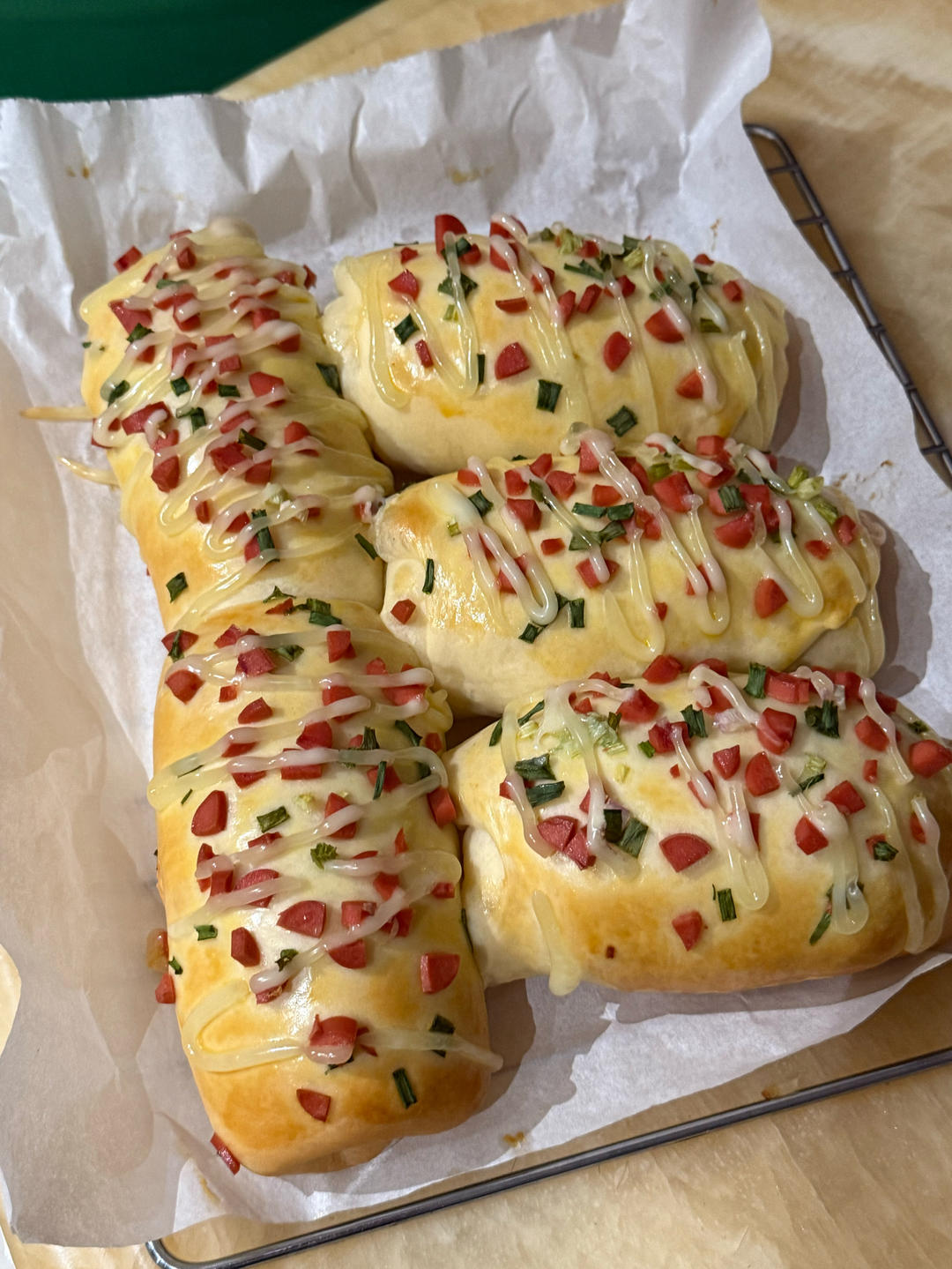 香葱火腿肉松面包