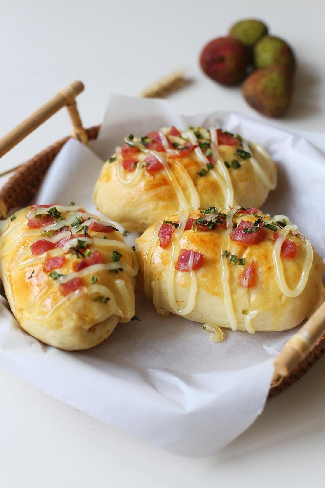 香葱火腿肉松面包