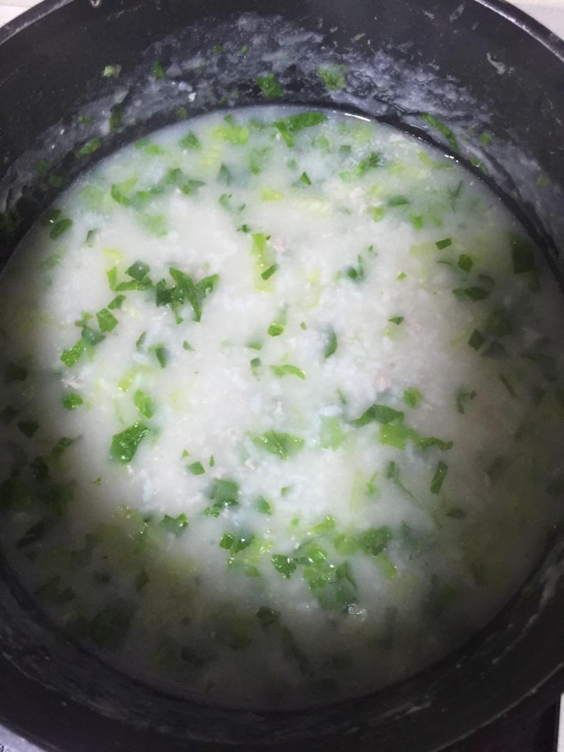 青菜瘦肉粥