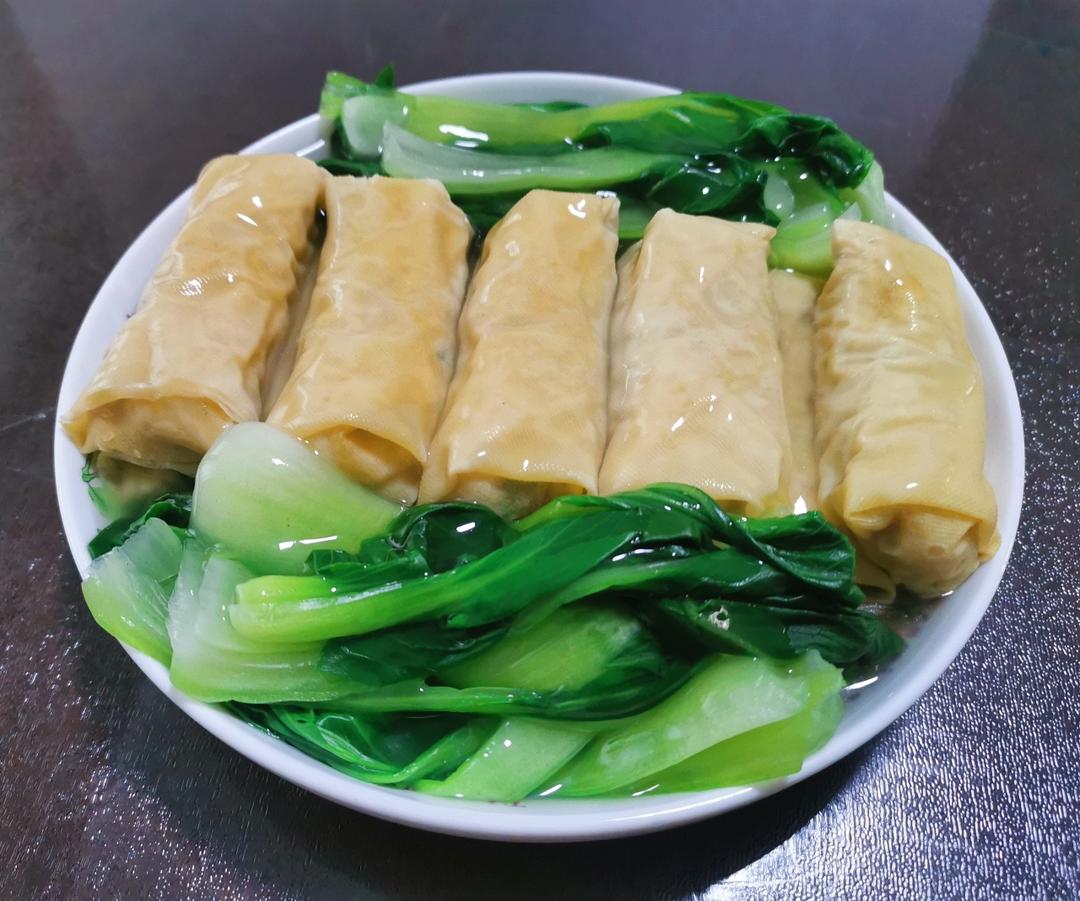 鸡汁荠菜百叶包