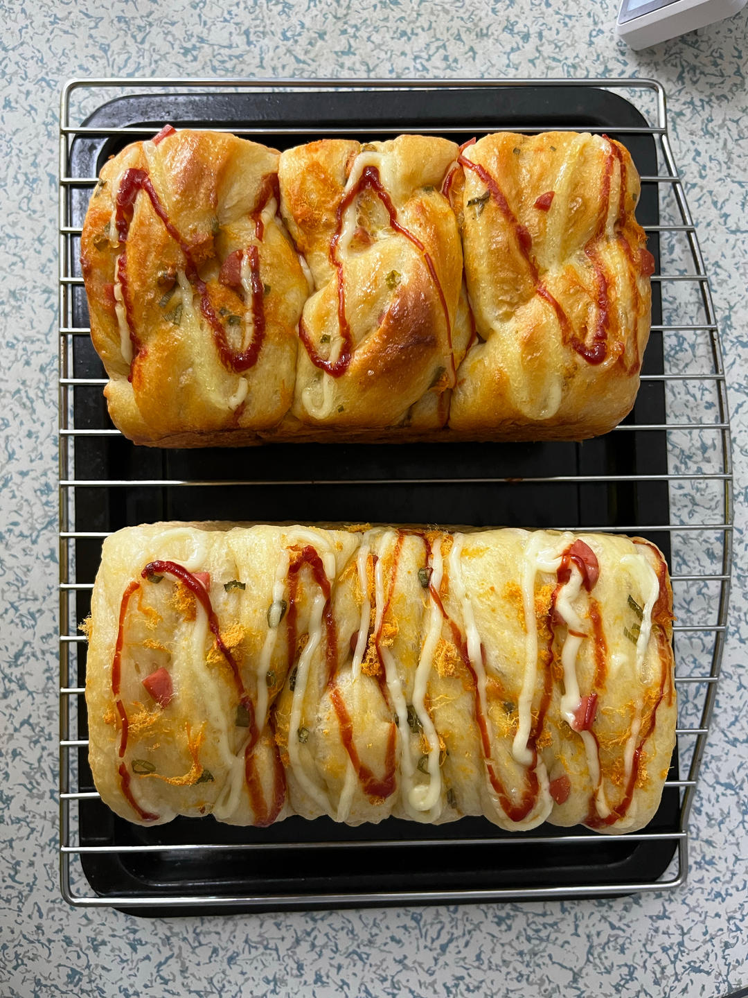 肉松香葱吐司（四种整形手法）