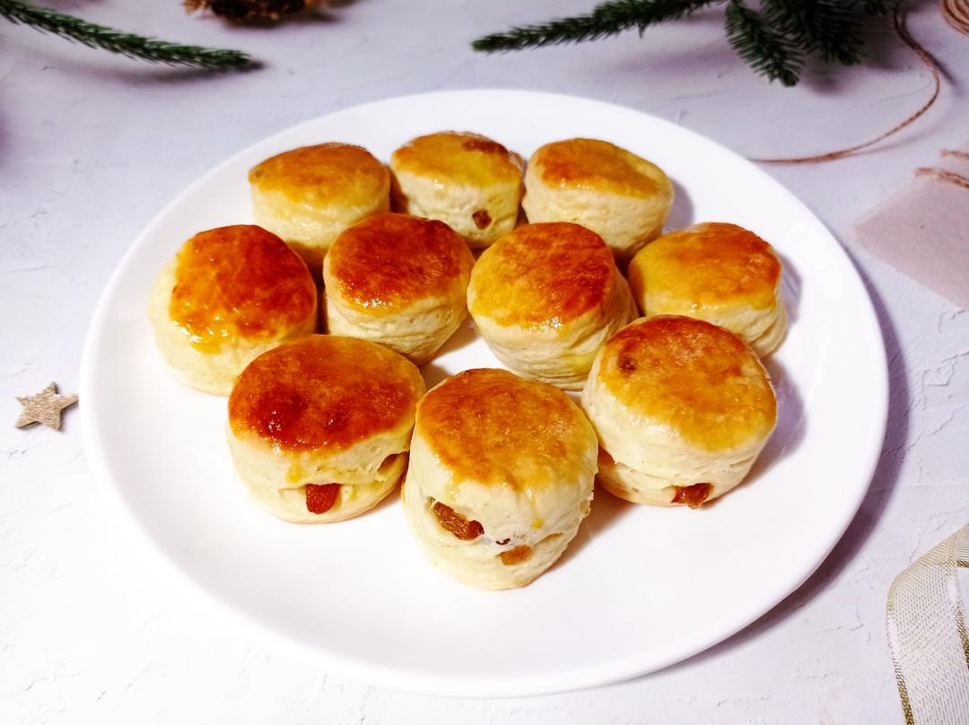 外酥里软的酵母版葡萄干司康的做法