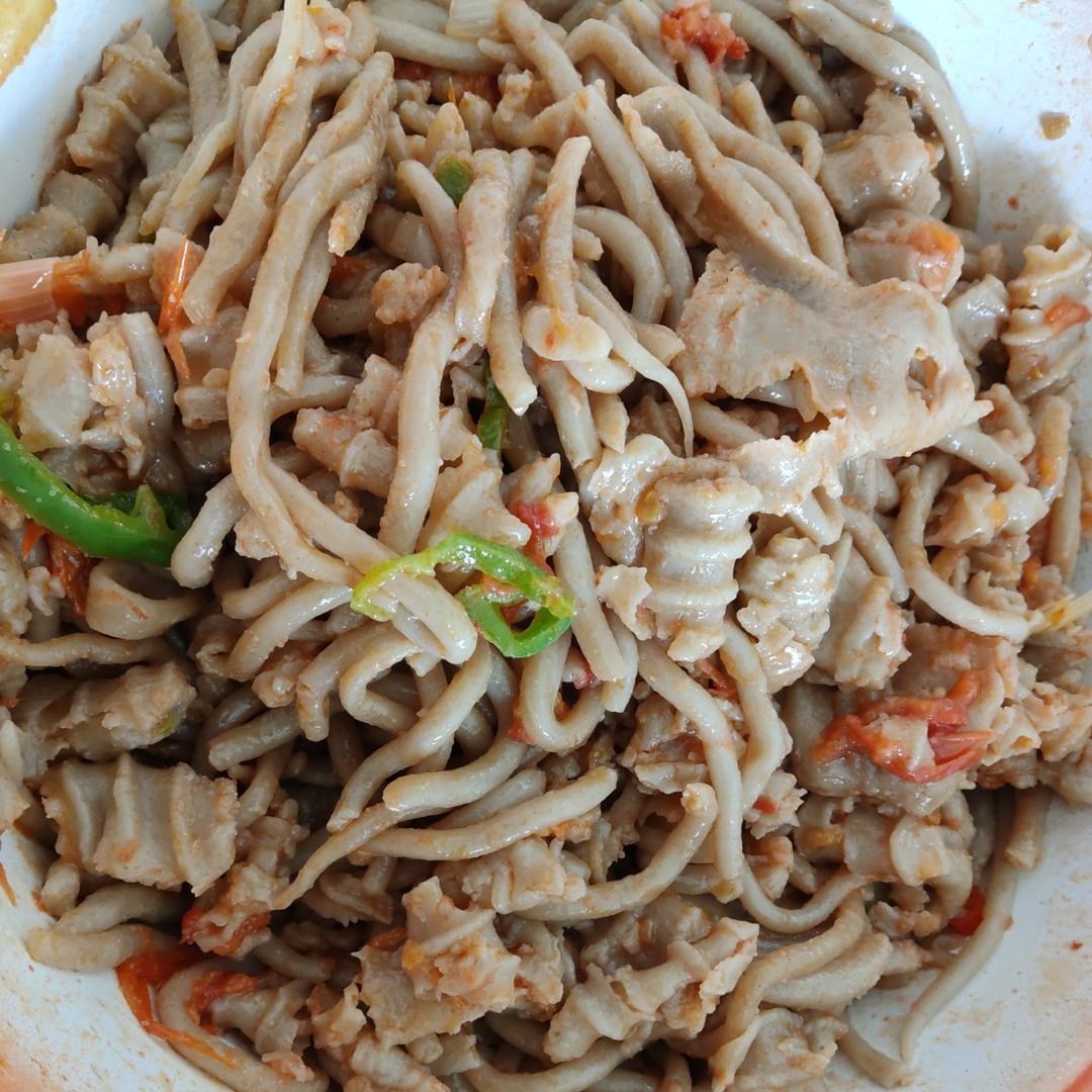 莜面吃个半饱饱，喝碗开水正好好