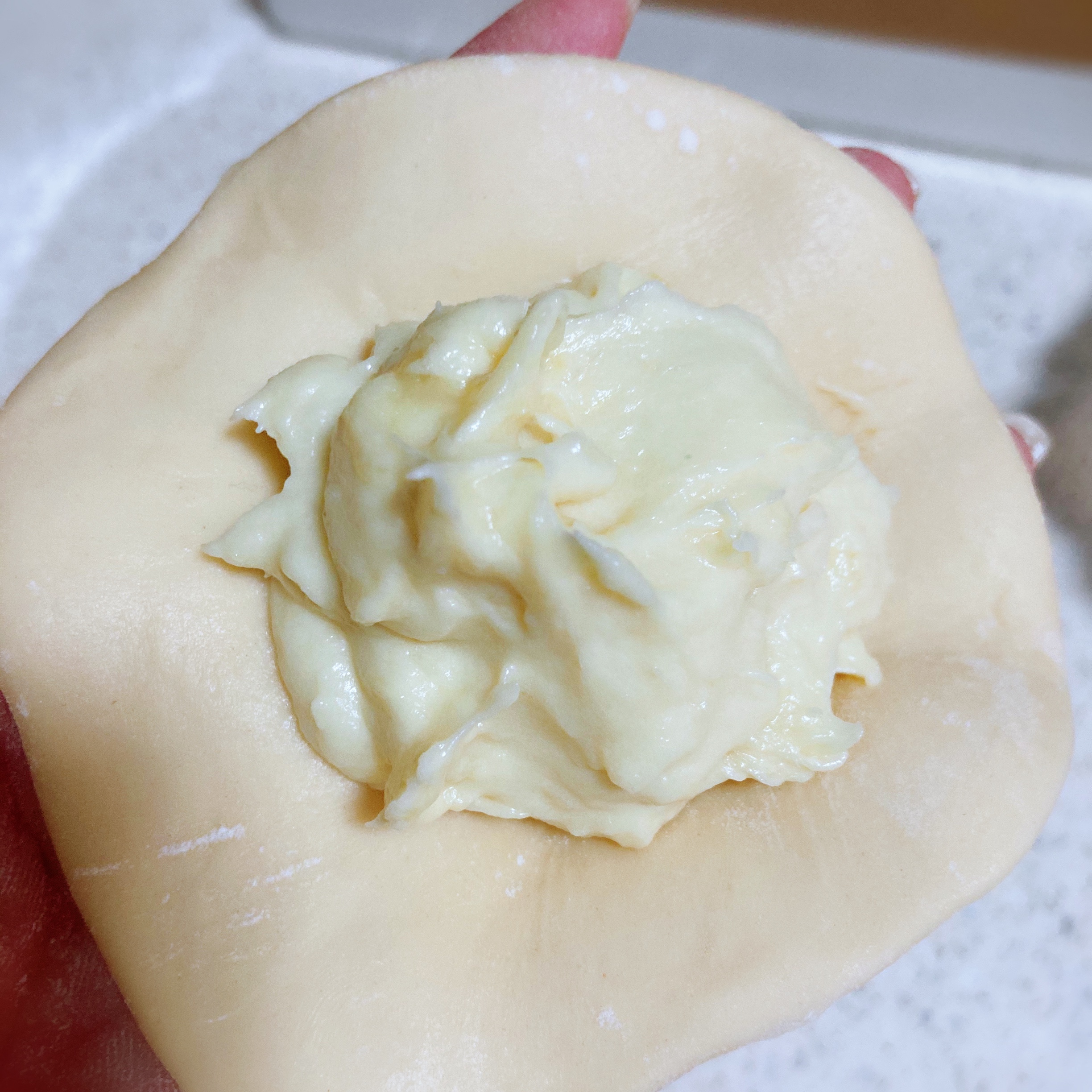 ‼️岩烧芝士榴莲软欧‼️一次性发酵的做法 步骤9