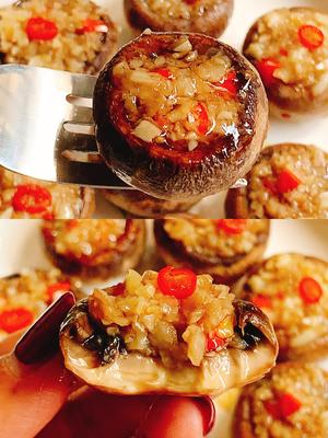 🔥治愈系吃法～鲜嫩多汁的蒜蓉烤口蘑的做法 步骤9