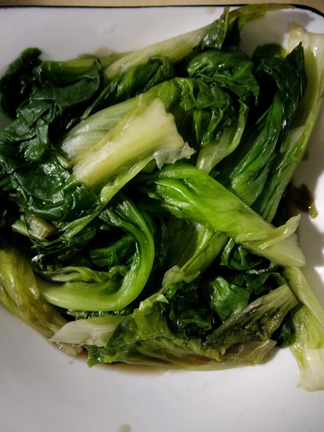 番茄豆腐汤+蚝油生菜