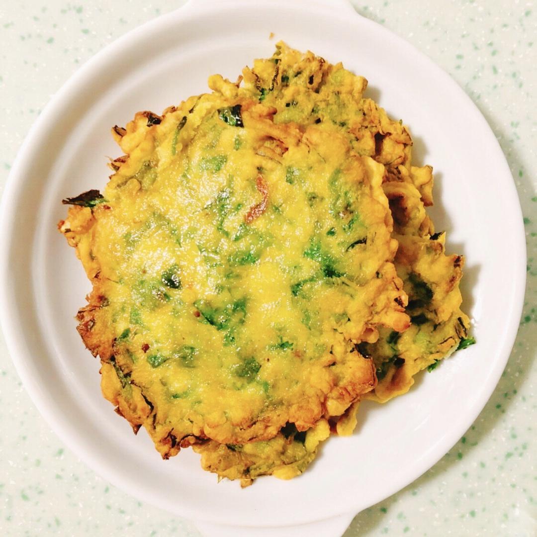 芹菜叶鸡蛋饼