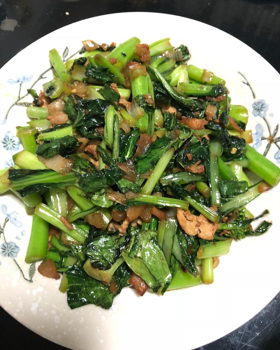 清炒红菜苔