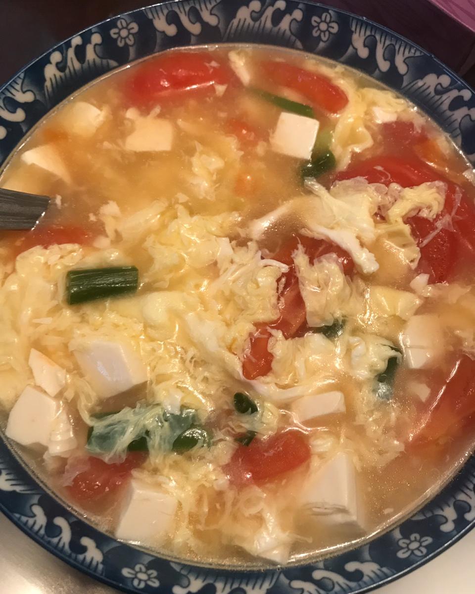 番茄豆腐鸡蛋汤