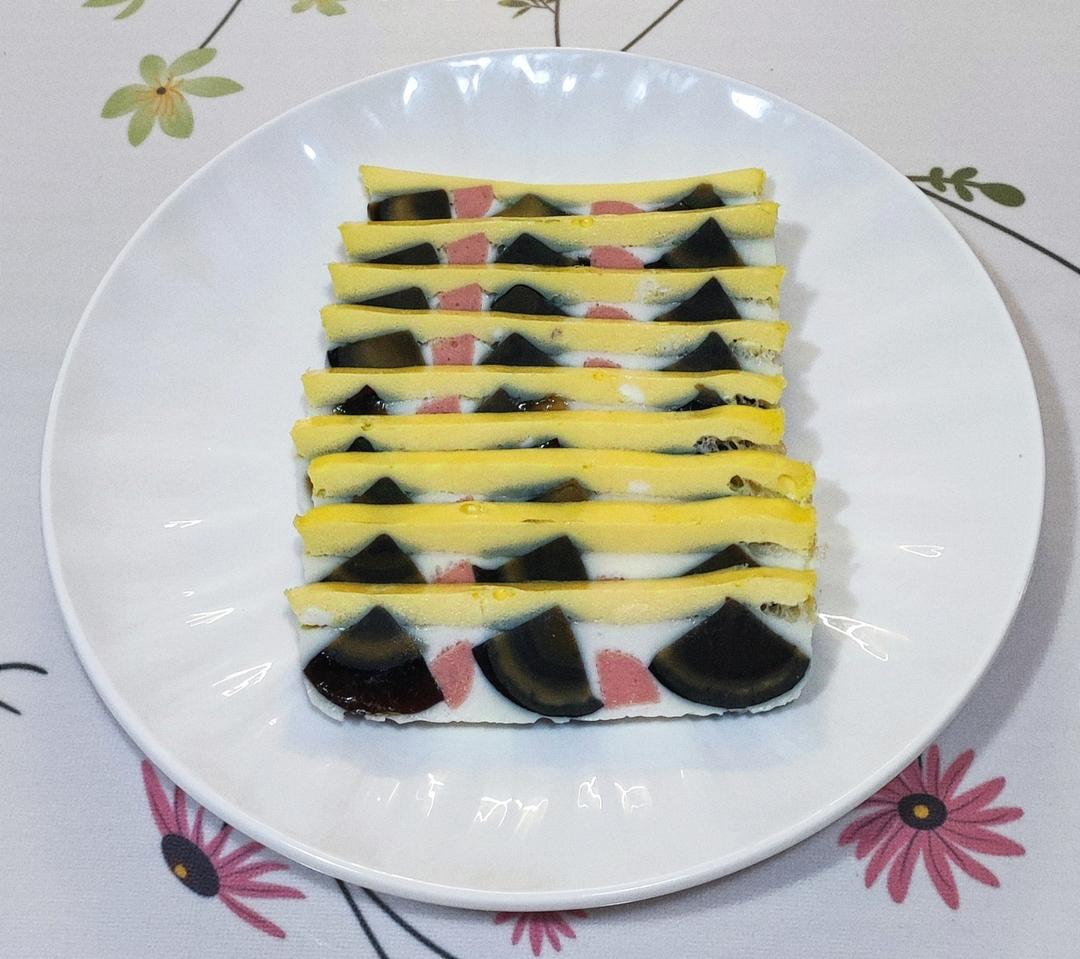 皮蛋蒸火腿肠❤️绝对拿得出手的一道冷菜