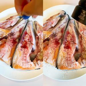 大和风味之                                     盐烤三文鱼头的做法 步骤3