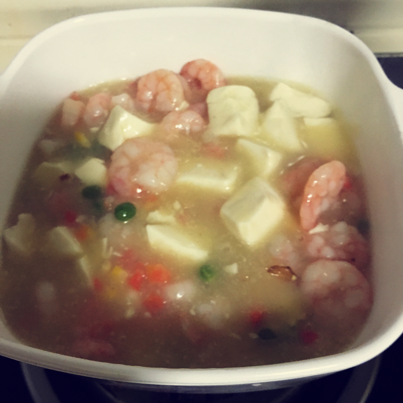 虾仁豆腐煲