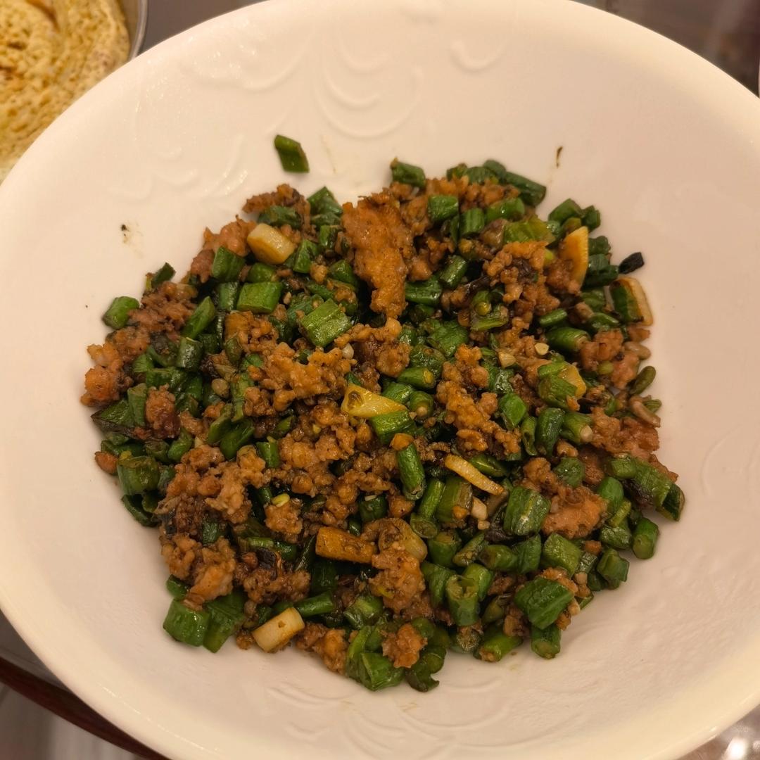 肉沫豆角下饭菜