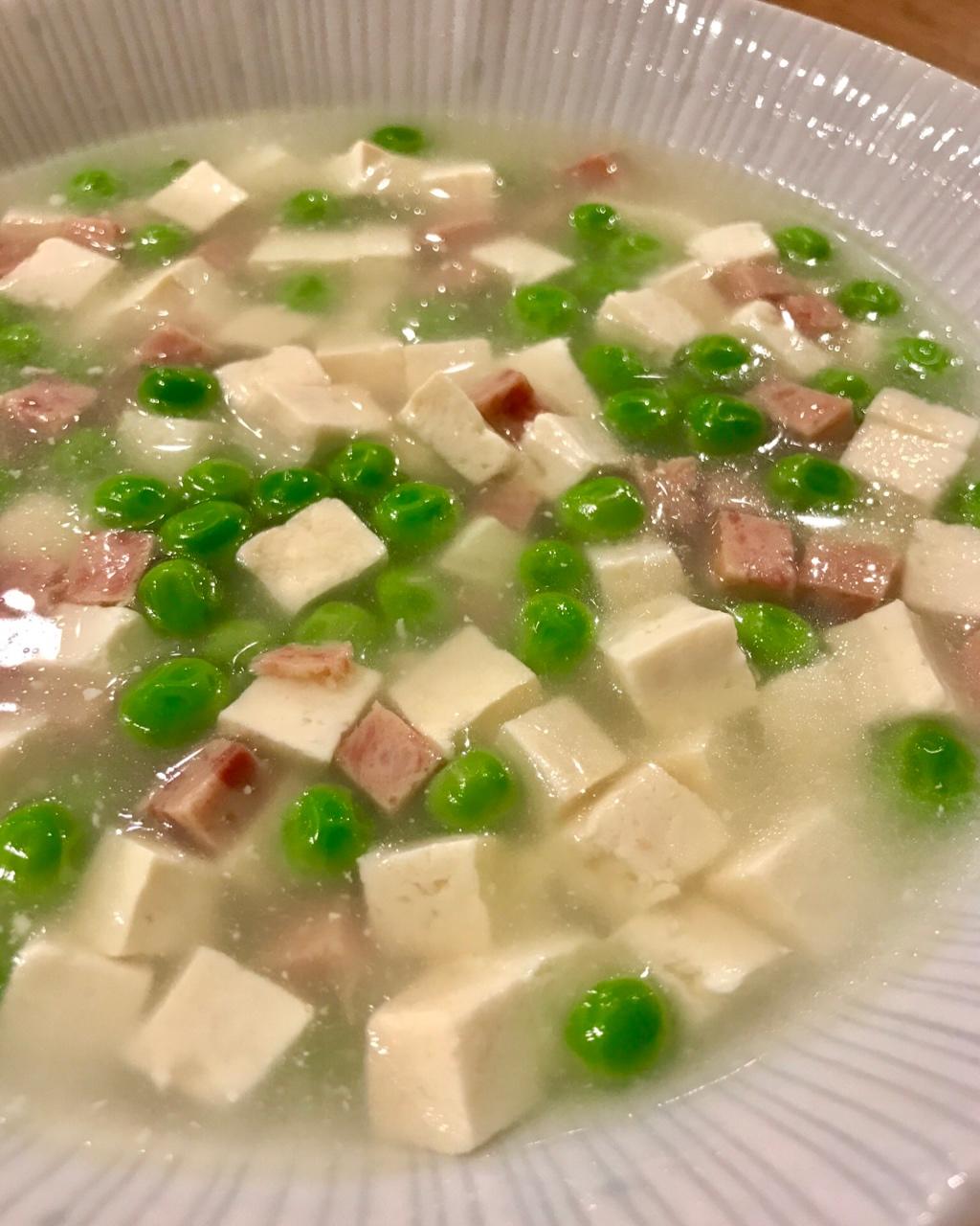 午餐肉豌豆豆腐汤