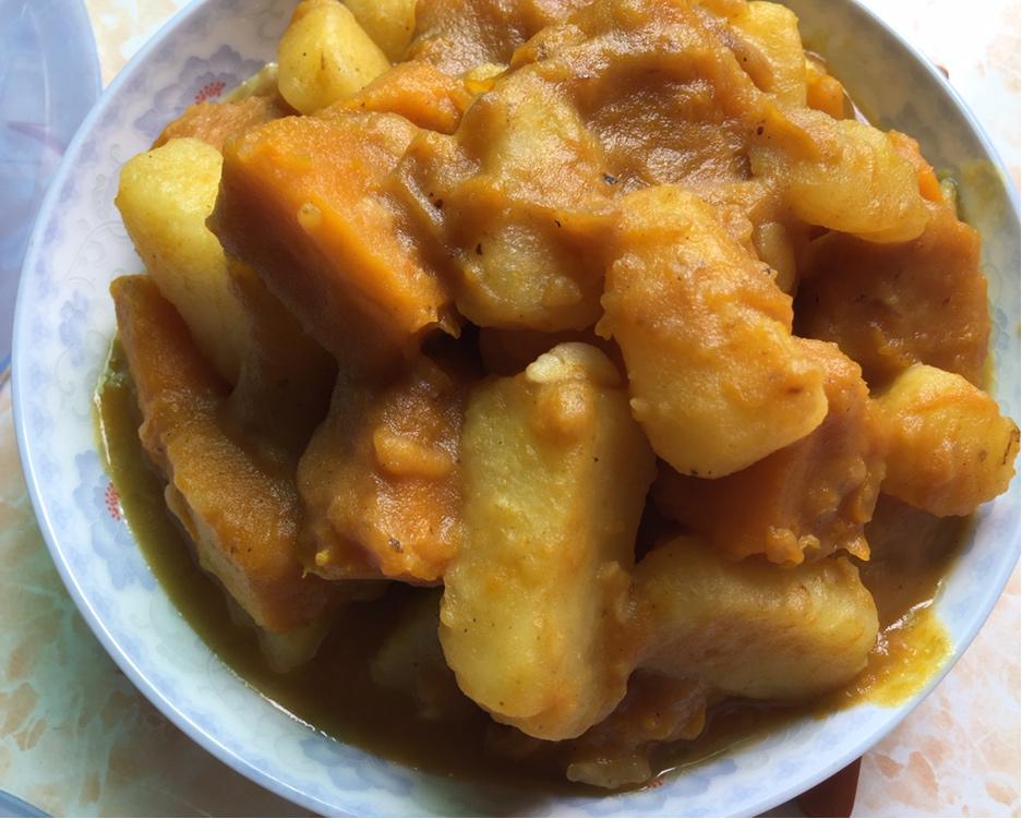 南瓜炖土豆