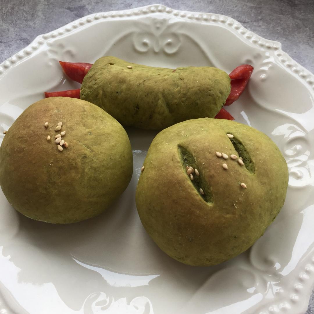 抹茶红豆软面包