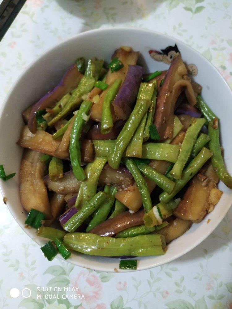 茄子炒豆角（改良版 健康少油）