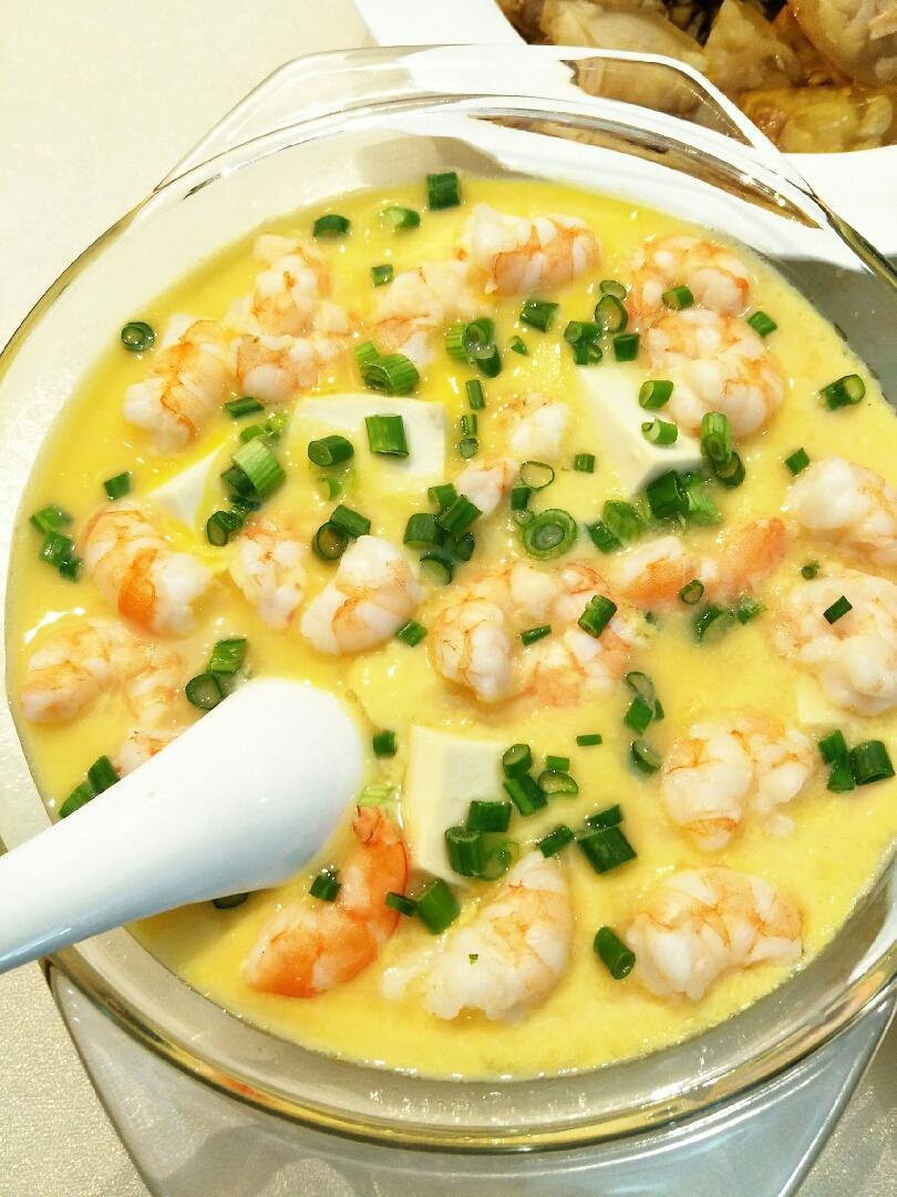 豆腐虾仁鸡蛋羹的做法