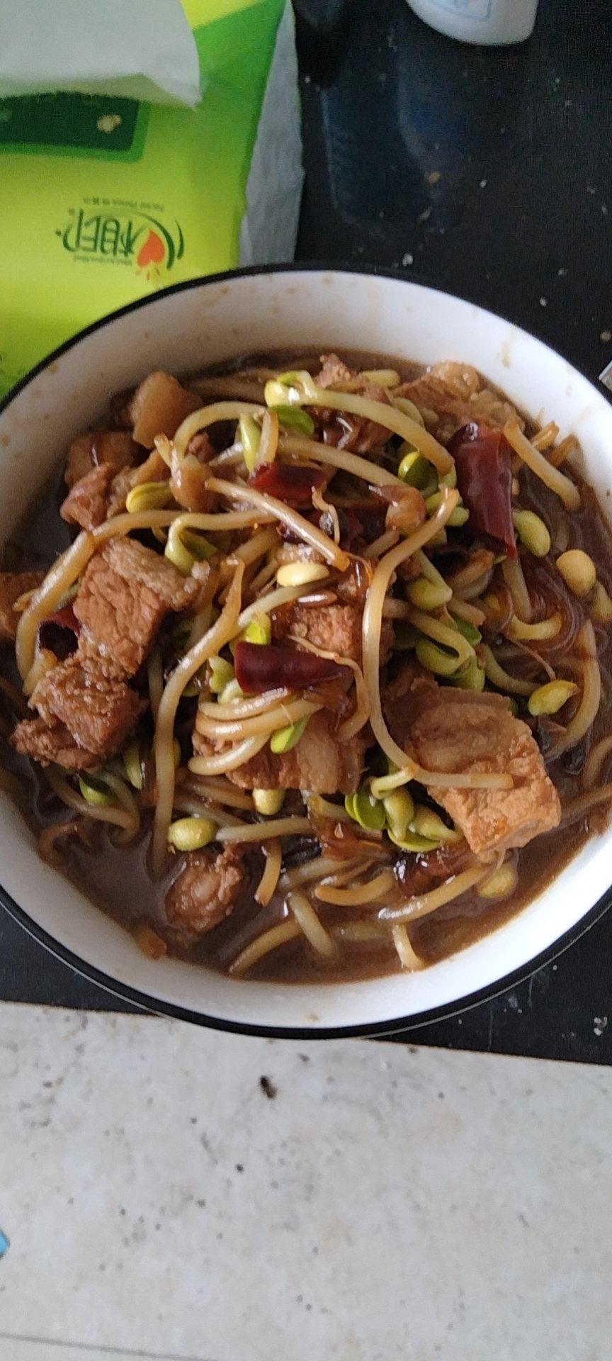 七喜乐乐做的黄豆芽炖肉