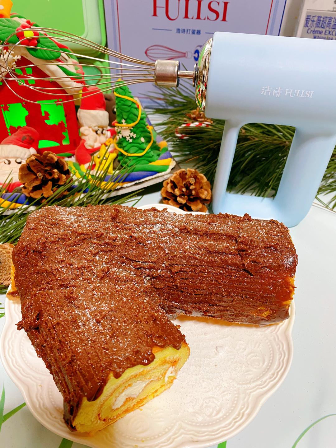 🎄圣诞树桩蛋糕🎄的做法