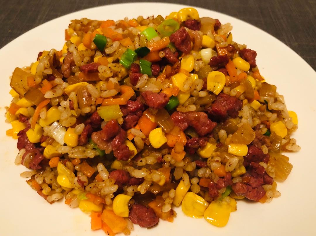 烧烤味的牛肉炒饭