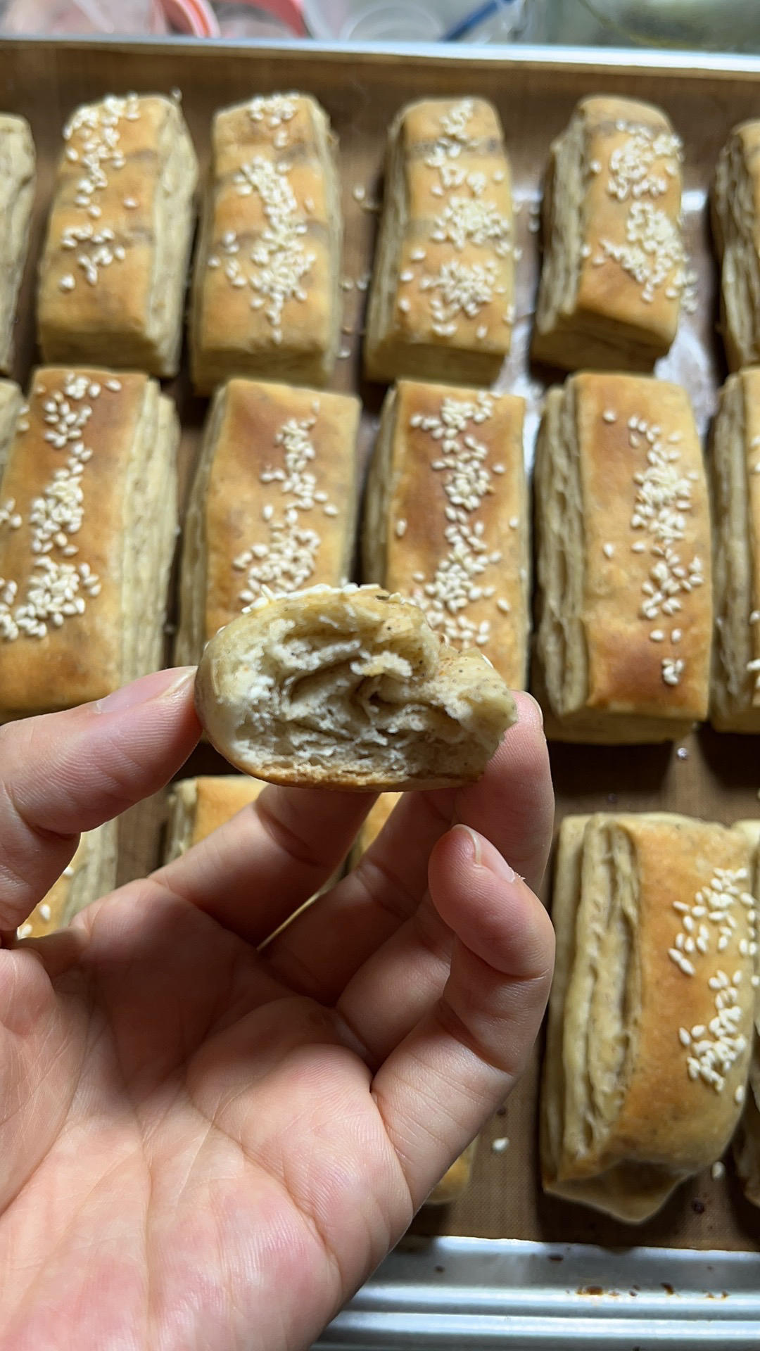 椒盐千层饼（烤箱版）一次发酵 外酥里嫩